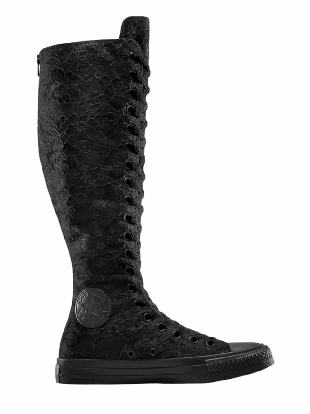 Converse Black Lace Over-the-Knee Lace-Up Boot